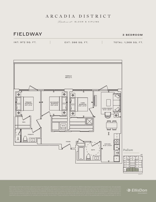 Arcadia District - Suite Fieldway Floorplan