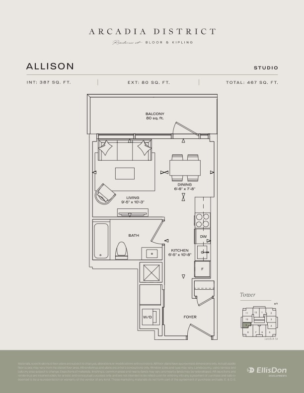 Arcadia District - Suite Allison Floorplan