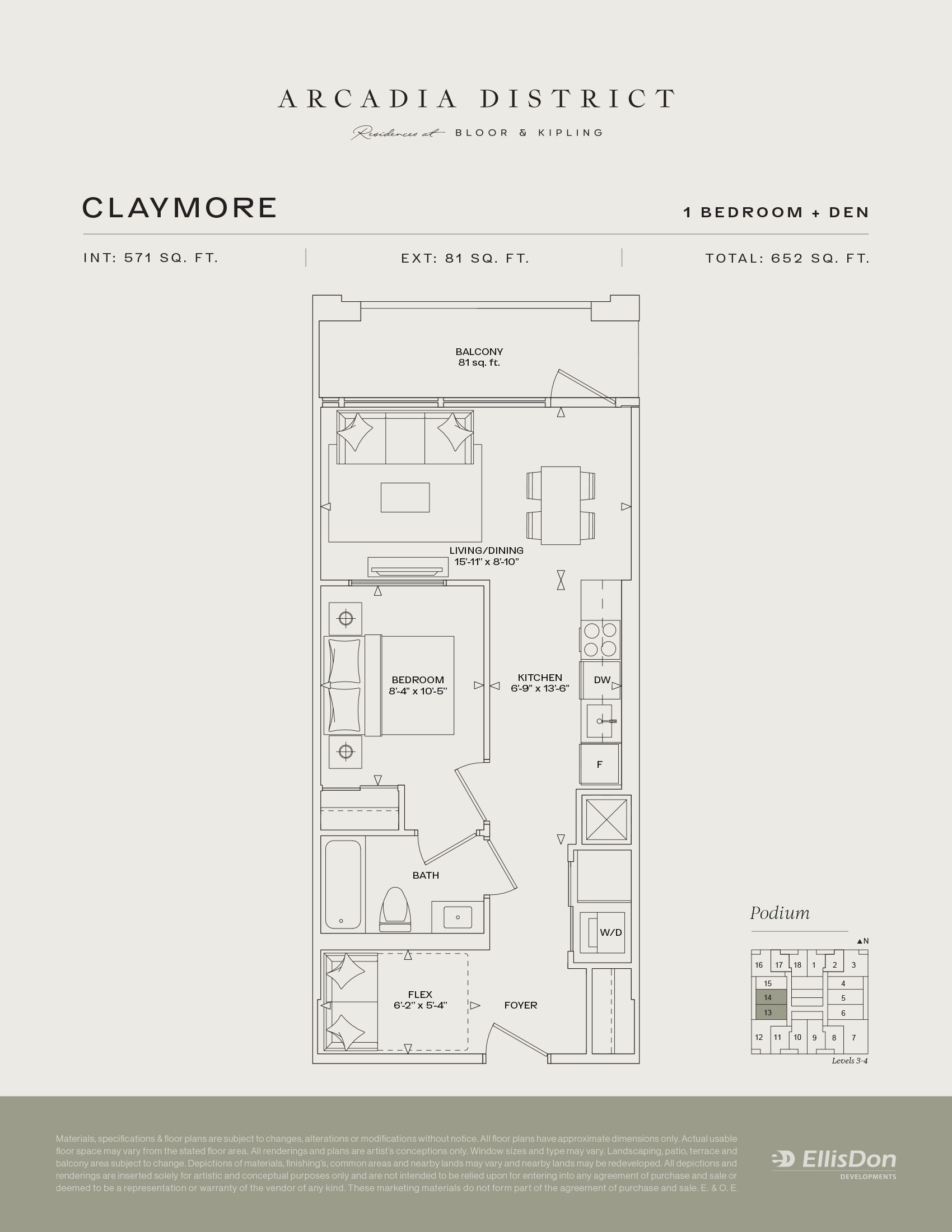 Arcadia District - Suite Claymore Floorplan